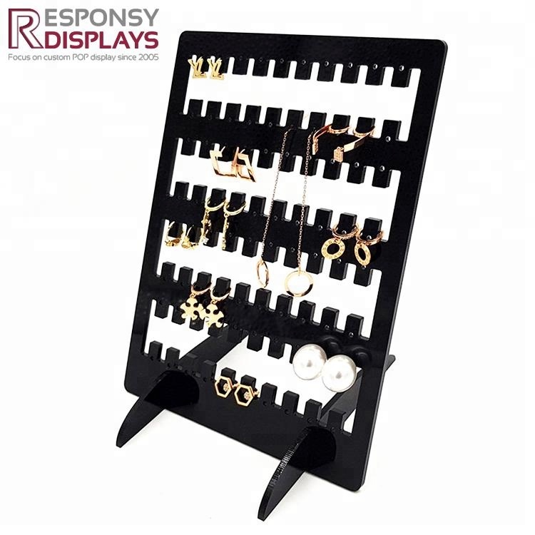 Wholesale Custom Made Desktop Black Acrylic Earring Display Stand