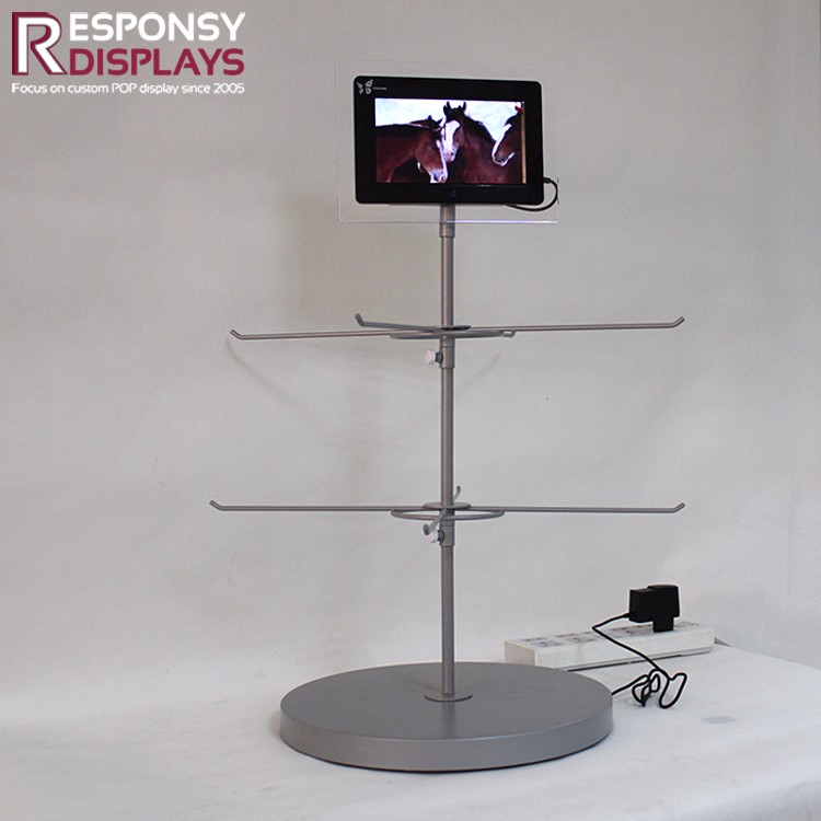 Customized Metal Mobile Phone Countertop LCD Display Stand For Accessories