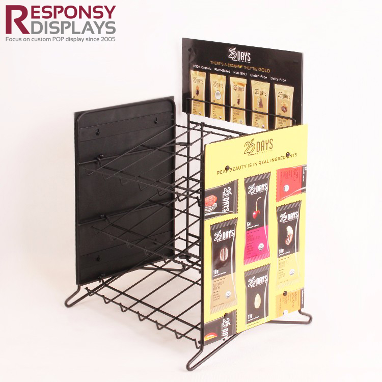 Metal Wire Rack Candies Chocolate Bar Snacks POS Counter Display Stand