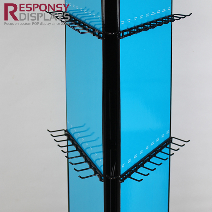 Promotion Accessory Jewelry Metal Rotation Floor Standing Display Rack For Shop Mall