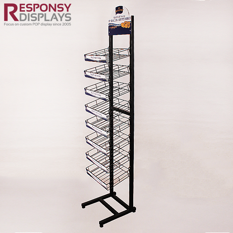 Floor Metal Water Display Rack For Supermarket