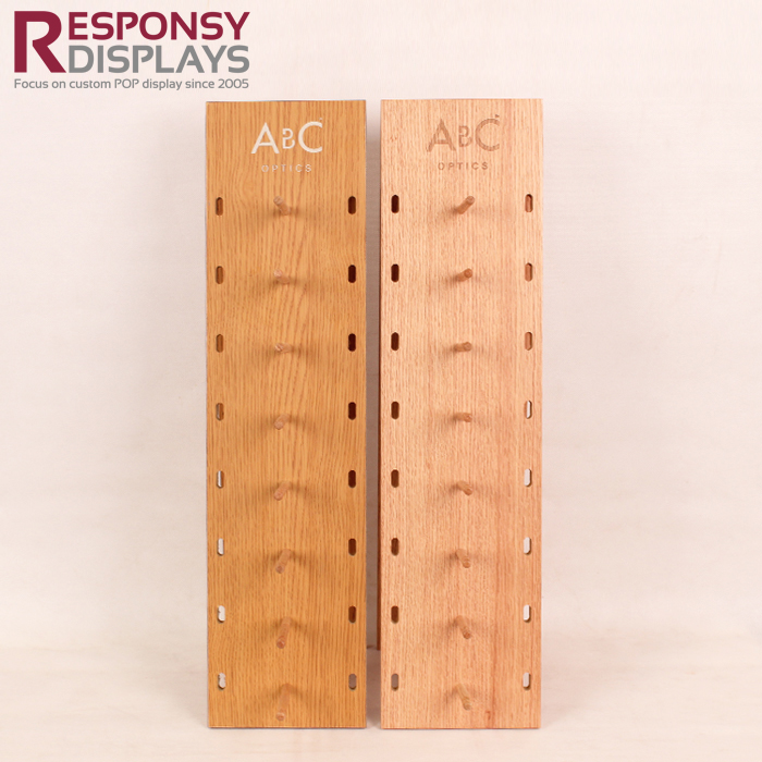 Creatively Alphabetic Glasses Wooden Cell Table Display Rack With Two-sided Pegs