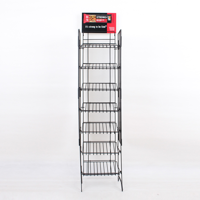 Promotion Floor Food Display Snack & Potato Chips Metal Rack Display Stand