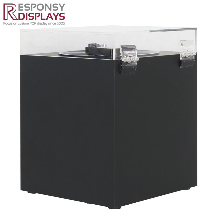 Custom-made Fashionable Black Acrylic Phonograph CD DVD Display Stand